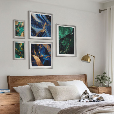 Lot de tableaux encadrés Des abstractions élégantes avec de la verdure