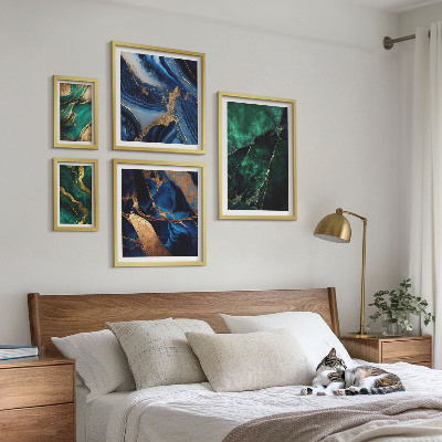 Lot de tableaux encadrés Des abstractions élégantes avec de la verdure