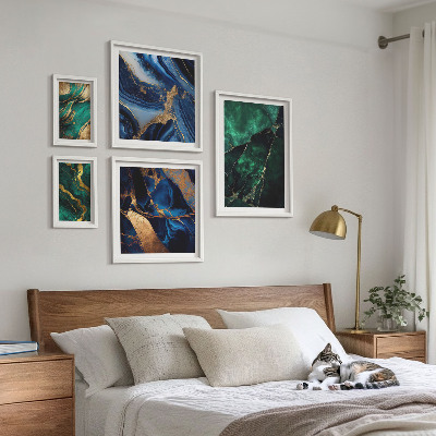 Lot de tableaux encadrés Des abstractions élégantes avec de la verdure