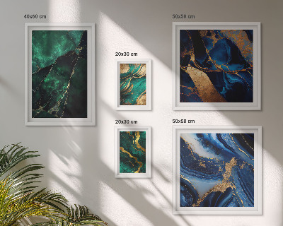 Lot de tableaux encadrés Des abstractions élégantes avec de la verdure