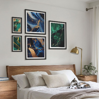 Lot de tableaux encadrés Des abstractions élégantes avec de la verdure