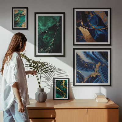 Lot de tableaux encadrés Des abstractions élégantes avec de la verdure