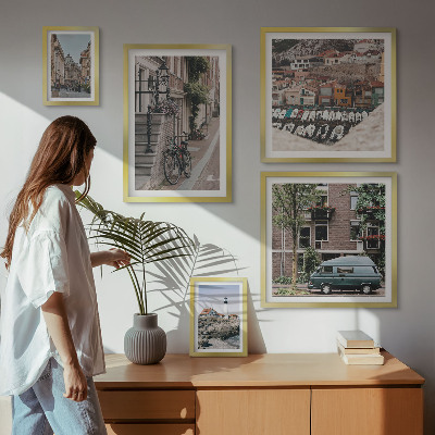 Ensemble de 5 tableaux Charmantes rues cyclables