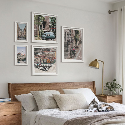 Ensemble de 5 tableaux Charmantes rues cyclables