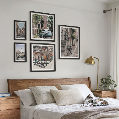 Ensemble de 5 tableaux Charmantes rues cyclables