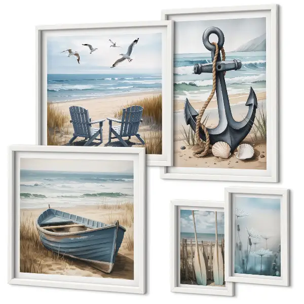 Tableau de décoration murale inspirations de style bord de mer et plage
