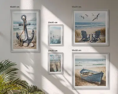 Tableau de décoration murale inspirations de style bord de mer et plage