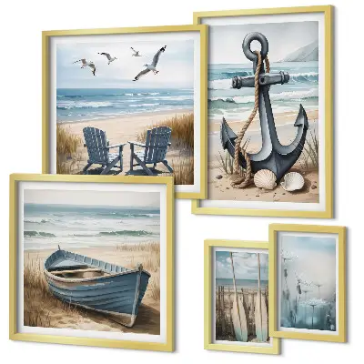 Tableau de décoration murale inspirations de style bord de mer et plage