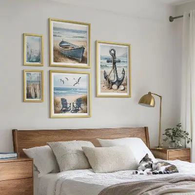 Tableau de décoration murale inspirations de style bord de mer et plage