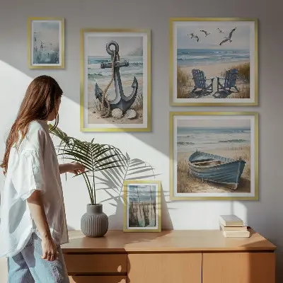 Tableau de décoration murale inspirations de style bord de mer et plage
