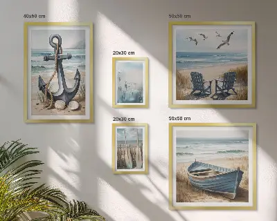 Tableau de décoration murale inspirations de style bord de mer et plage