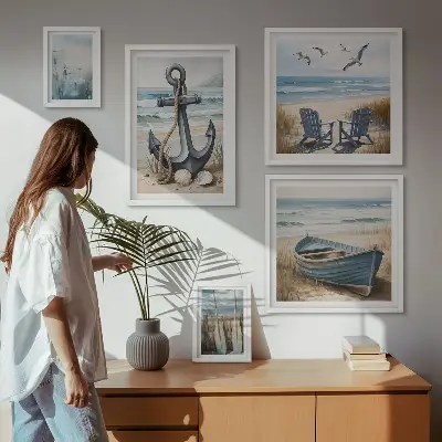 Tableau de décoration murale inspirations de style bord de mer et plage