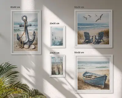 Tableau de décoration murale inspirations de style bord de mer et plage
