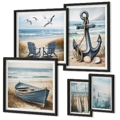 Tableau de décoration murale inspirations de style bord de mer et plage