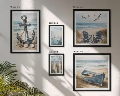 Tableau de décoration murale inspirations de style bord de mer et plage