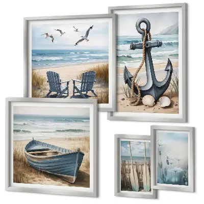 Tableau de décoration murale inspirations de style bord de mer et plage