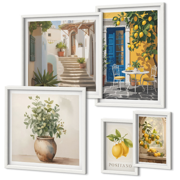 Lot de tableaux encadrés Inspirations de style aux agrumes