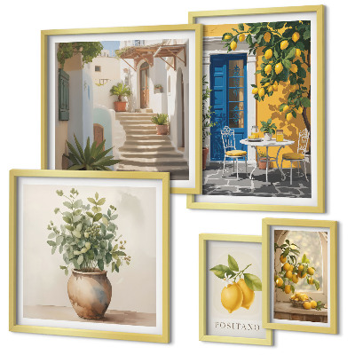 Lot de tableaux encadrés Inspirations de style aux agrumes