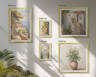 Ensemble de 5 tableaux Vues élégantes de villes balnéaires