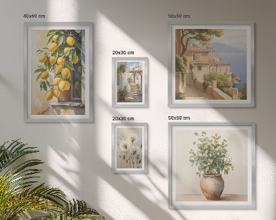 Lot de tableaux encadrés Des notes d'agrumes dans un style méditerranéen
