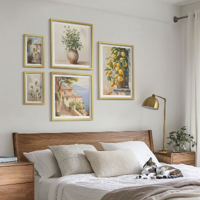 Lot de tableaux encadrés Des notes d'agrumes dans un style méditerranéen