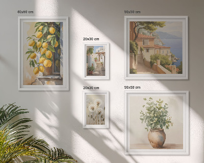Lot de tableaux encadrés Des notes d'agrumes dans un style méditerranéen