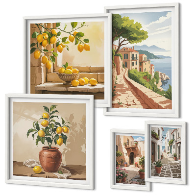 Lot de tableaux encadrés Vues charmantes sur la Méditerranée
