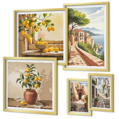 Lot de tableaux encadrés Vues charmantes sur la Méditerranée