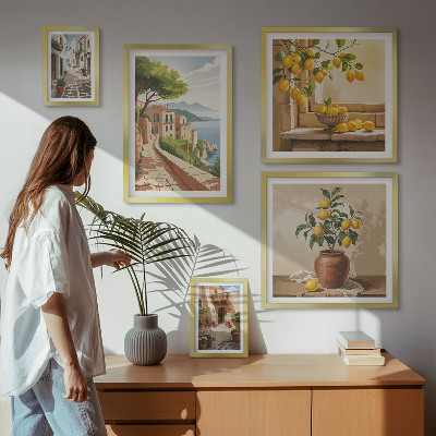 Lot de tableaux encadrés Vues charmantes sur la Méditerranée