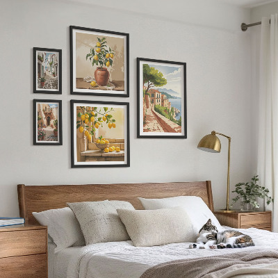 Lot de tableaux encadrés Vues charmantes sur la Méditerranée