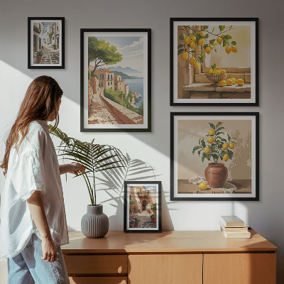 Lot de tableaux encadrés Vues charmantes sur la Méditerranée