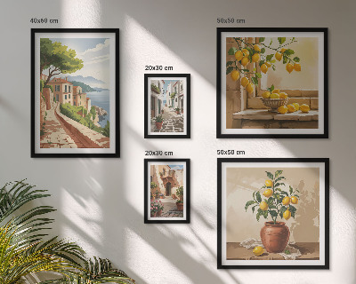 Lot de tableaux encadrés Vues charmantes sur la Méditerranée