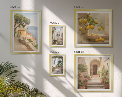 Ensemble de 5 tableaux Rues charmantes regorgeant de fruits de mer