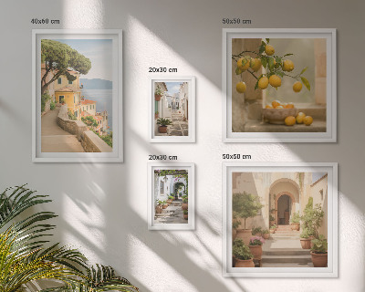 Ensemble de 5 tableaux Rues charmantes regorgeant de fruits de mer