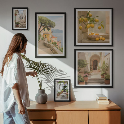 Ensemble de 5 tableaux Rues charmantes regorgeant de fruits de mer