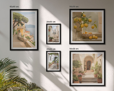 Ensemble de 5 tableaux Rues charmantes regorgeant de fruits de mer