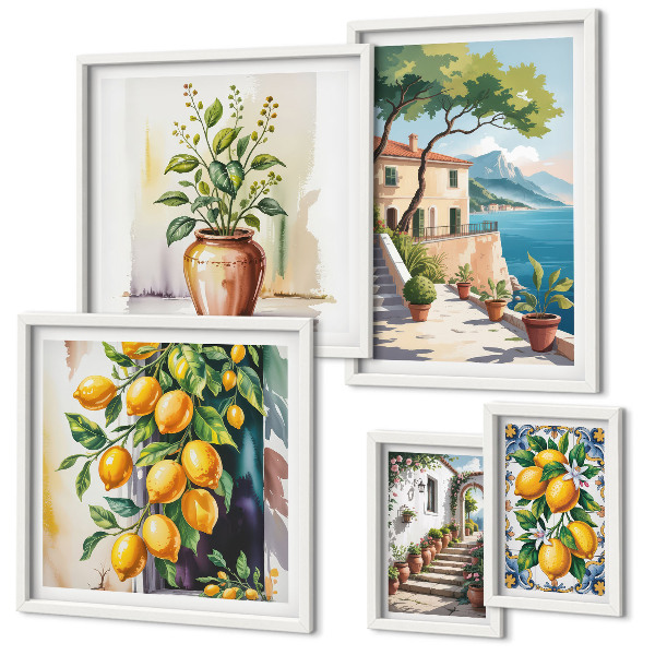 Tableau de décoration murale Paysages avec des agrumes et de la végétation