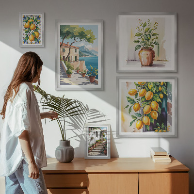 Tableau de décoration murale Paysages avec des agrumes et de la végétation