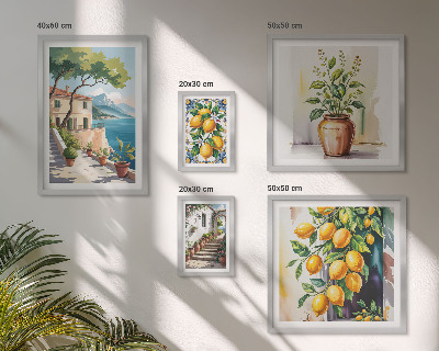 Tableau de décoration murale Paysages avec des agrumes et de la végétation