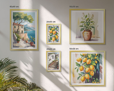 Tableau de décoration murale Paysages avec des agrumes et de la végétation