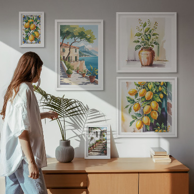 Tableau de décoration murale Paysages avec des agrumes et de la végétation