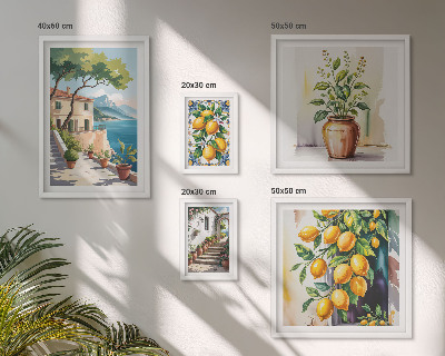 Tableau de décoration murale Paysages avec des agrumes et de la végétation