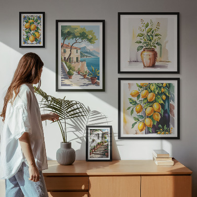 Tableau de décoration murale Paysages avec des agrumes et de la végétation