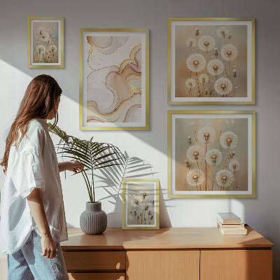 Lot de tableaux encadrés Motifs floraux de nature délicate