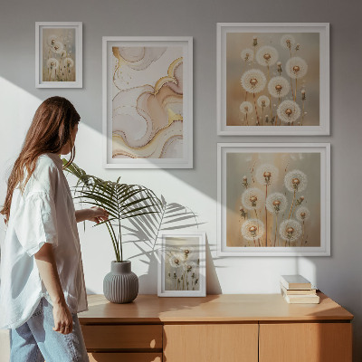 Lot de tableaux encadrés Motifs floraux de nature délicate