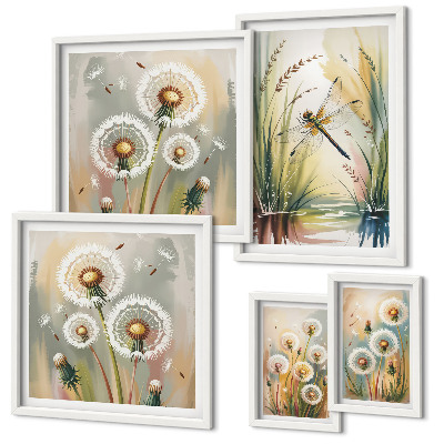 Tableau de décoration murale Libellules florales dans un style naturel