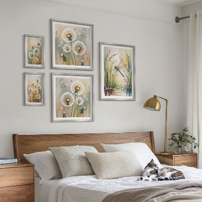 Tableau de décoration murale Libellules florales dans un style naturel