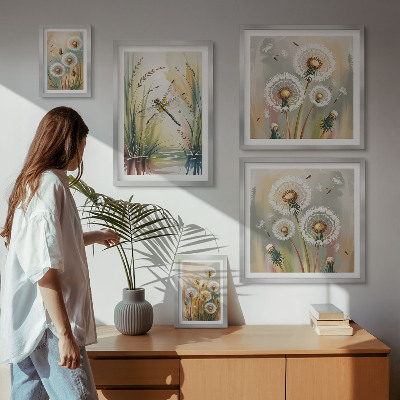 Tableau de décoration murale Libellules florales dans un style naturel