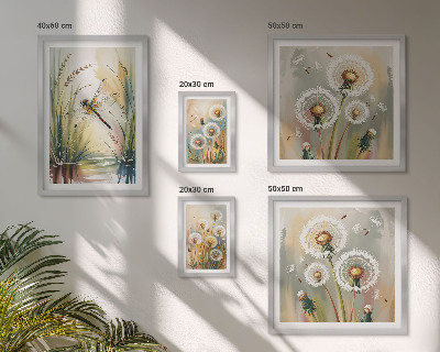 Tableau de décoration murale Libellules florales dans un style naturel