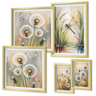 Tableau de décoration murale Libellules florales dans un style naturel